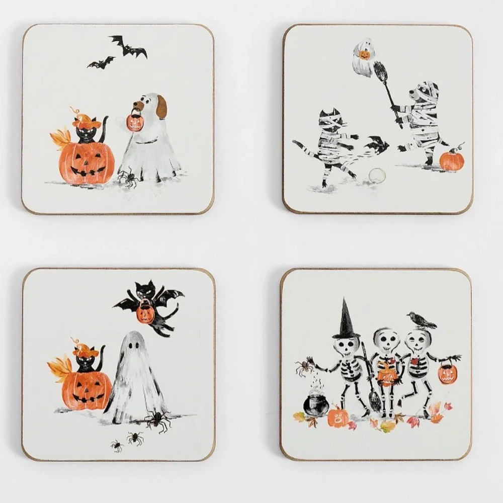 Pottery Barn Doug & Friends Coasters - Mixed of 4